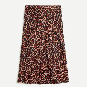 J. Crew leopard print silky slip skirt NWT